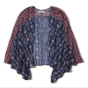 Hollister Blue Patterned Open Kimono